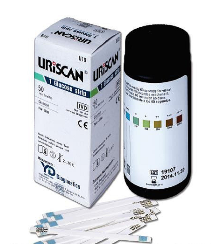 Тест-смужки URISCAN U19 Glucose (визначення глюкози в сечі) №50